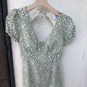 Princess Polly Green Flower Dress Size 8